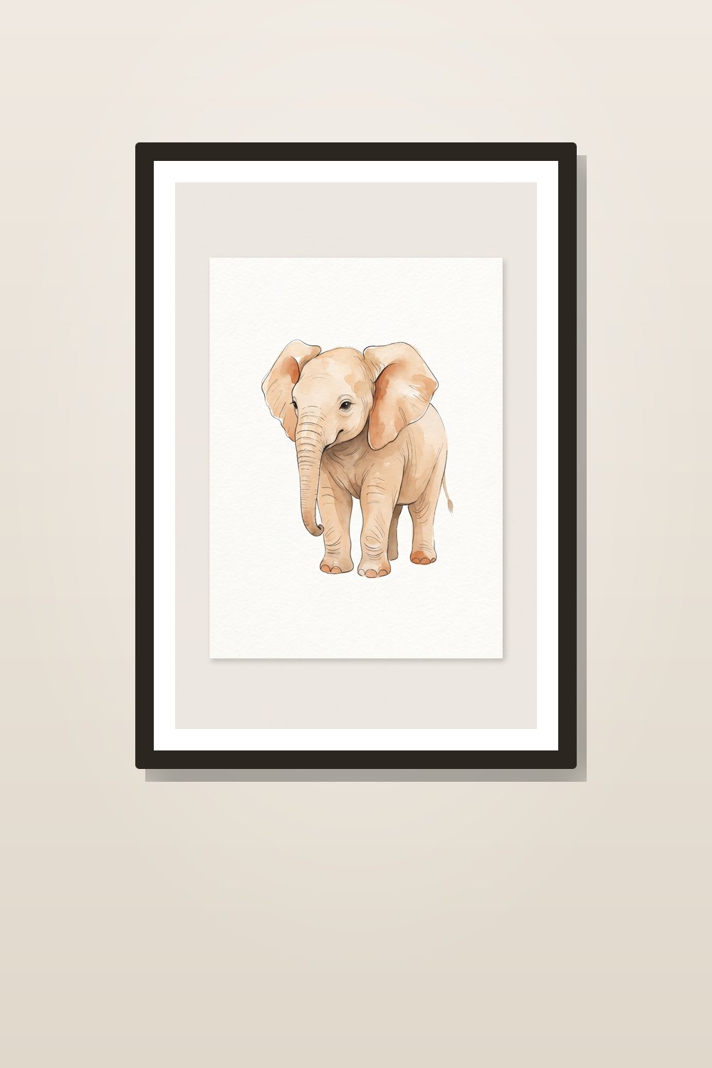 Safari Nursery Wall Art Neutral Set | Boho Watercolor Baby Animals, Terracotta & Beige Prints, 5-Piece Instant Digital Download — styled in a room