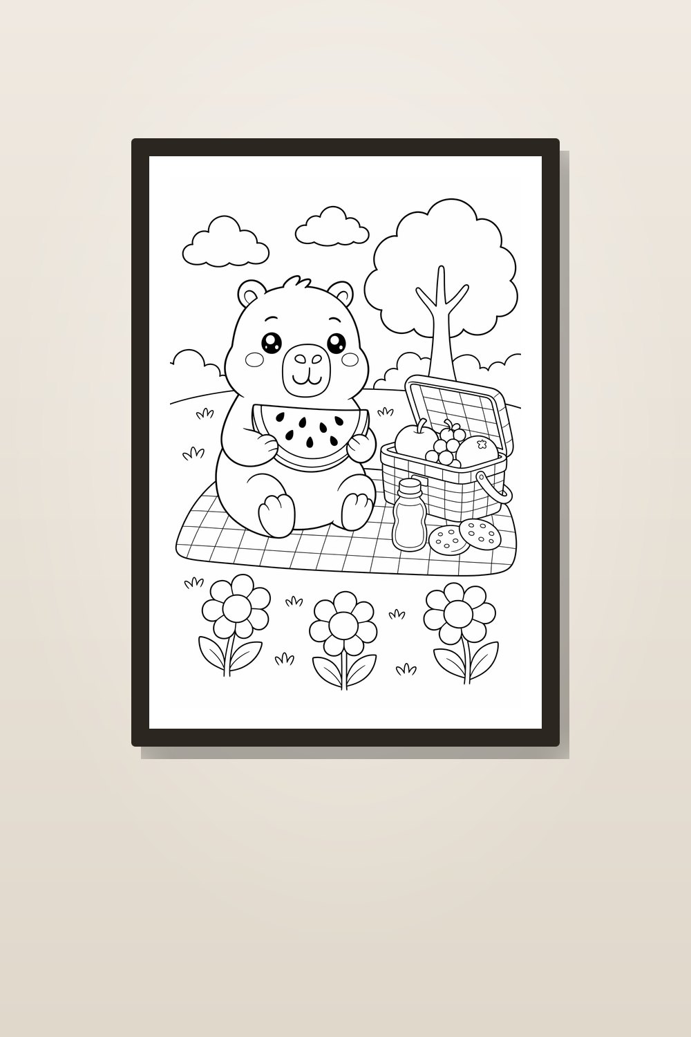 Desenhos de Capivara para Colorir | 8 Capivaras Kawaii PDF Infantil