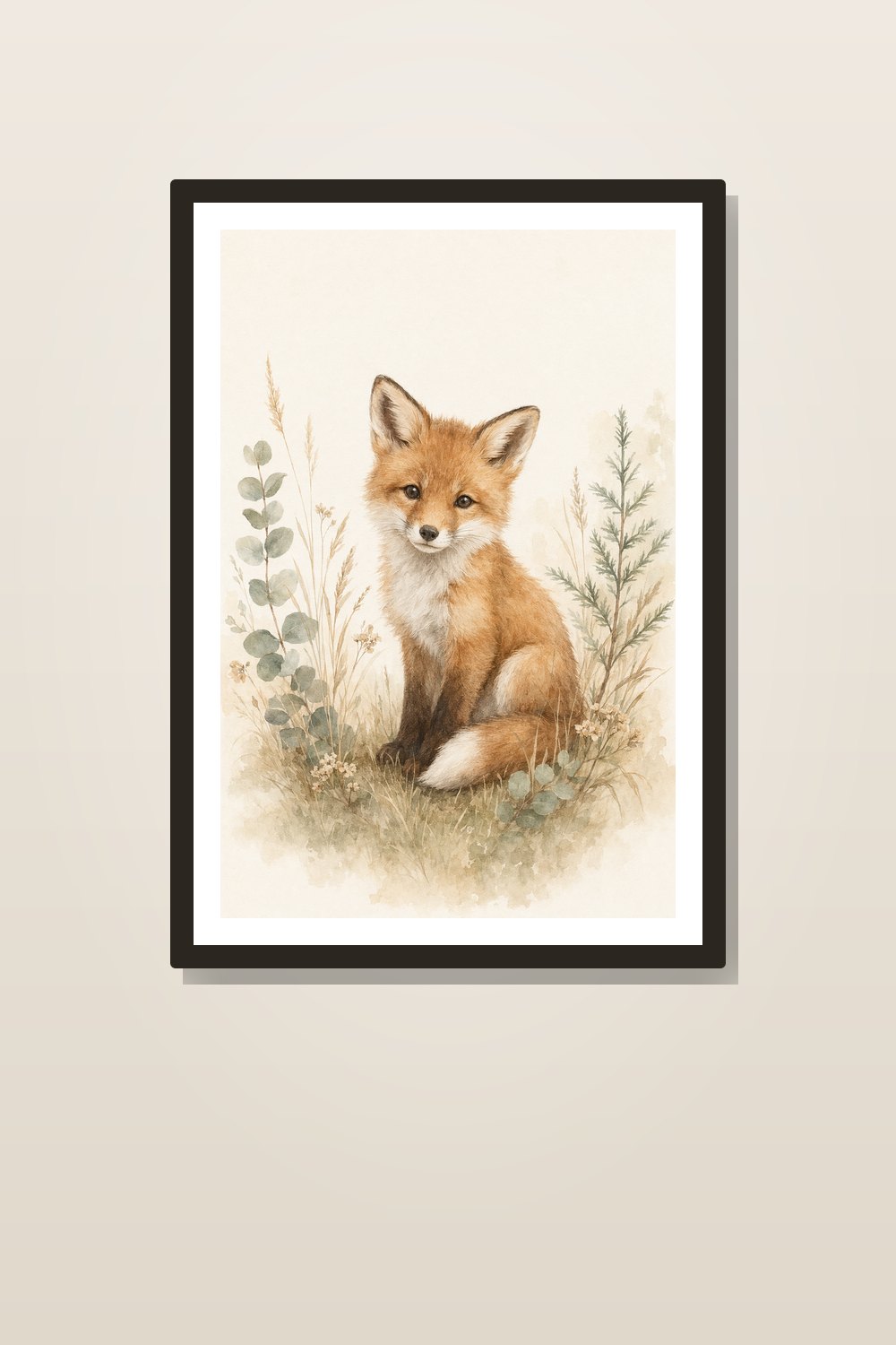 Kinderzimmer Poster Set Waldtiere Aquarell Boho Neutral | 6er Babyzimmer Bilder Bundle Printable