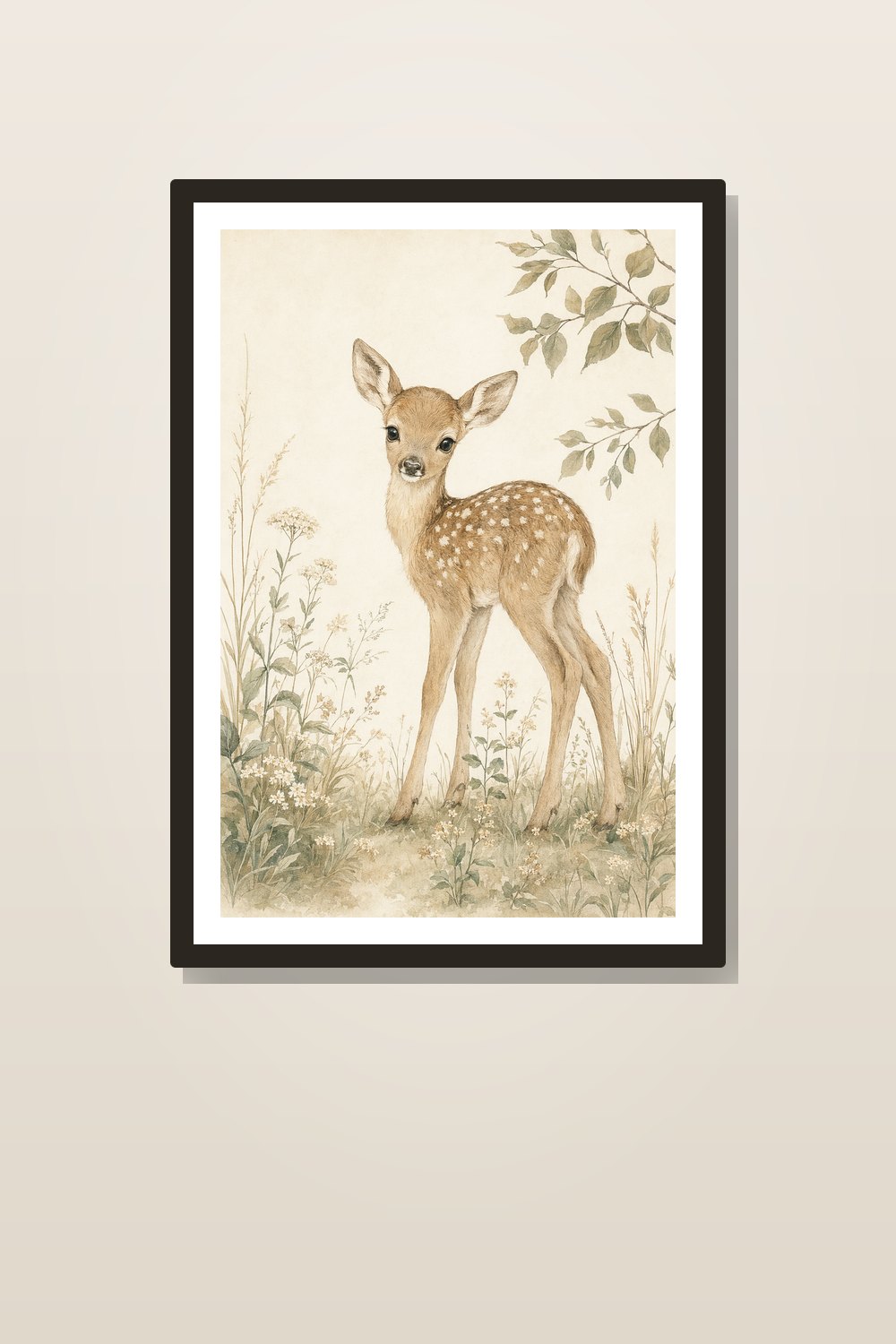 Neutral Woodland Nursery Wall Art Printable Set of 6, Vintage Storybook Nursery Wall Art, Gender Neutral Forest Animal Baby Room Decor