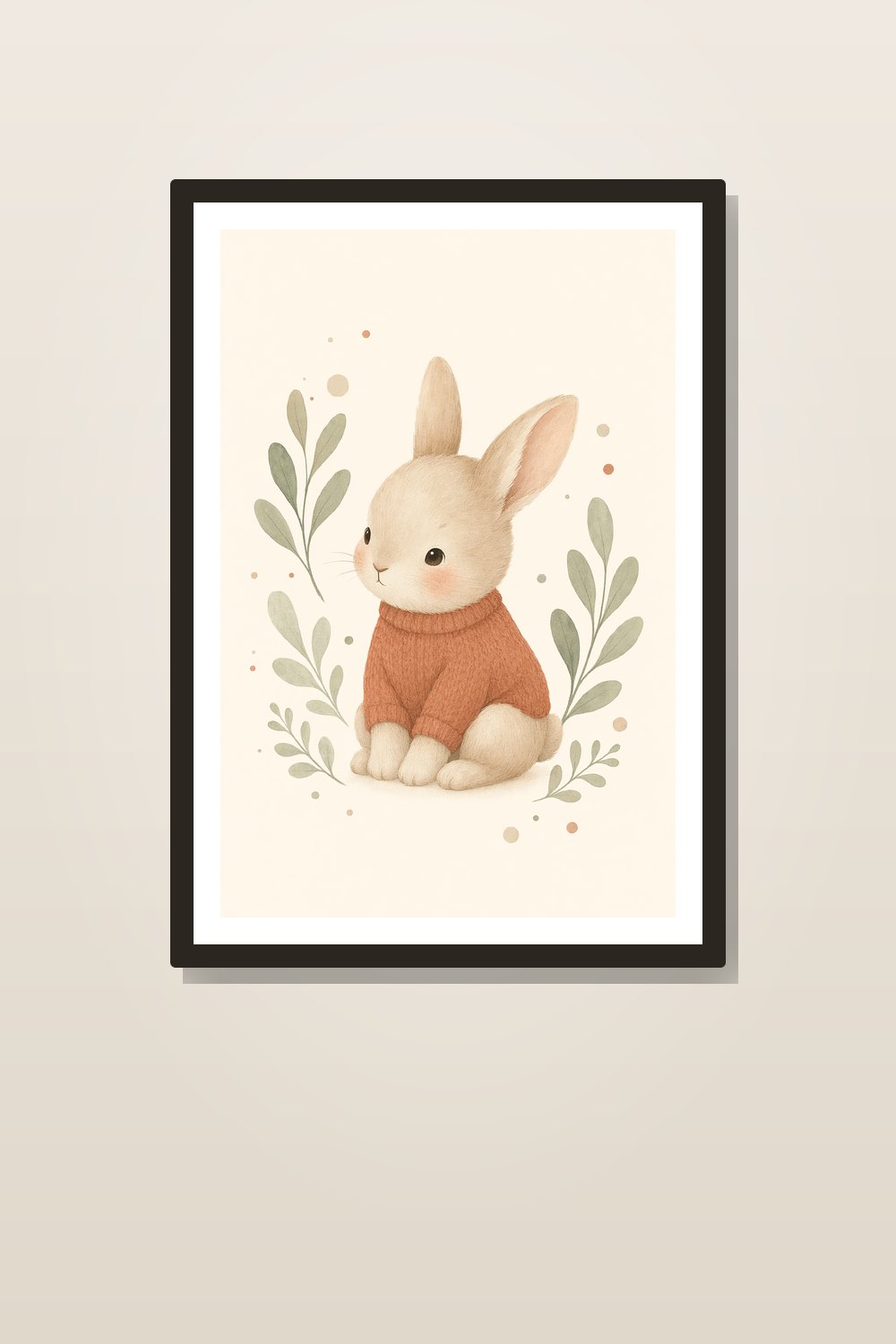 Affiche Murale Scandinave Chambre Bébé Lapin – Lot de 6 Posters Sauge Terracotta à Télécharger
