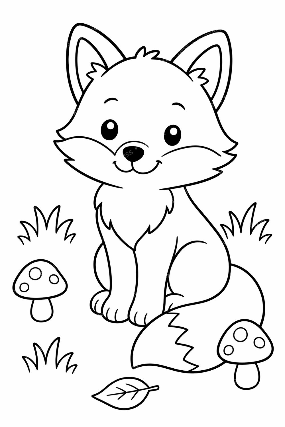 Woodland Animal Coloring Pages Preschool Bundle, Cute Forest Animals Printable, Bold Easy Outline Coloring Sheets PDF Pack — artwork preview (watermarked)