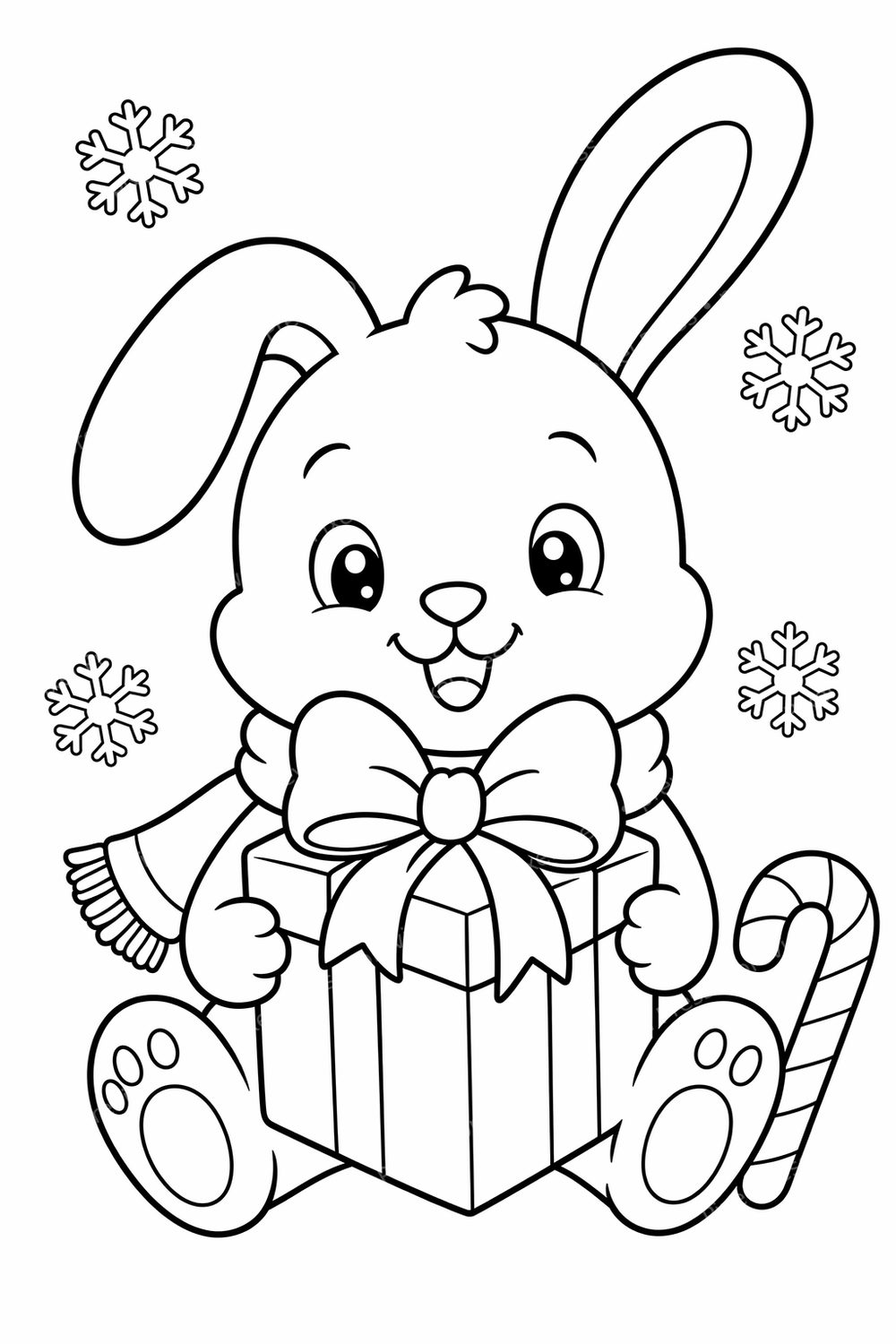 Cute Christmas Coloring Pages Printable for Toddlers & Preschoolers - 8 Christmas Animal Coloring Pages PDF Bundle — artwork preview (watermarked)
