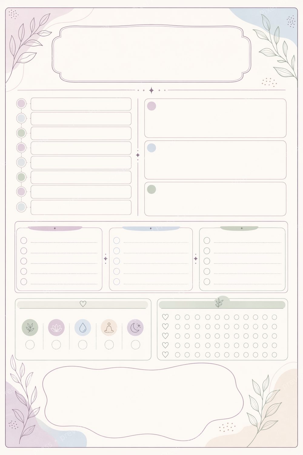 2026 ADHD Planner Printable for Women, ADHD Daily Weekly Monthly Planner PDF, Executive Function & Time Blocking Pages — artwork preview (watermarked)