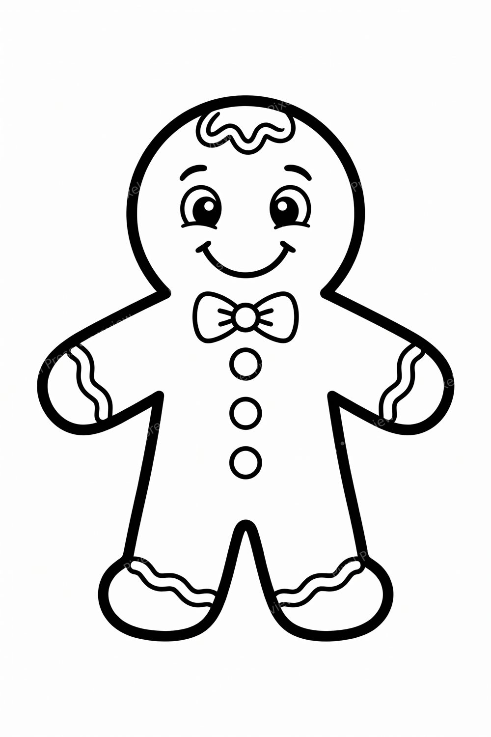 Easy Christmas Gingerbread House Coloring Pages & Cute Toddler Holiday Coloring Book Bundle Printable PDF — artwork preview (watermarked)
