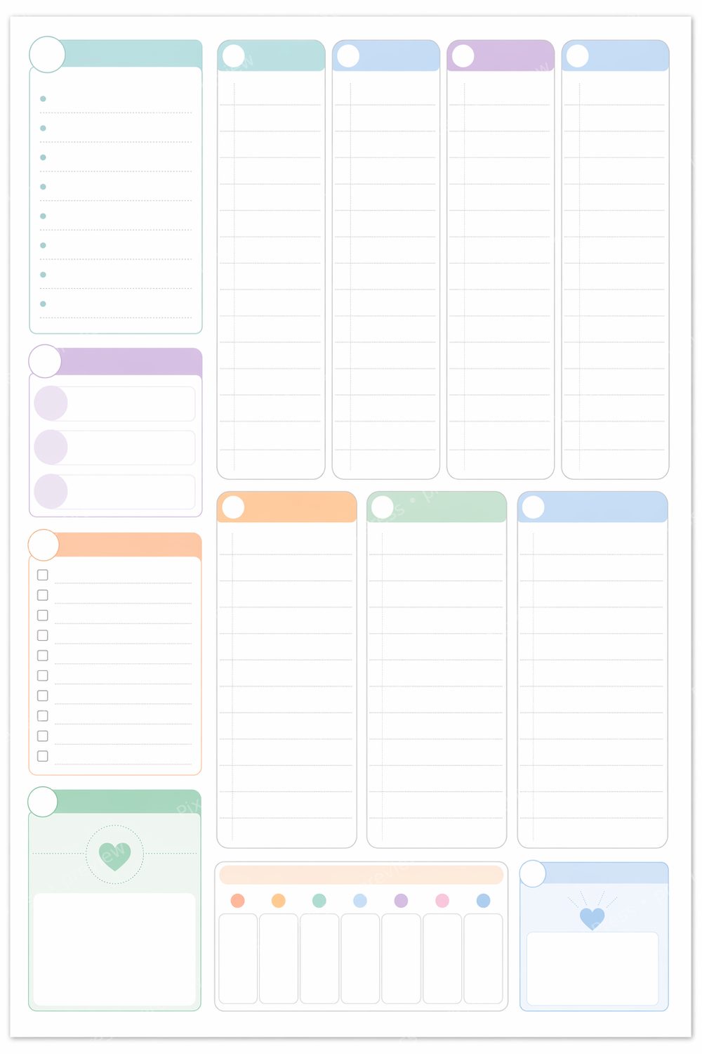 2026 ADHD Planner Printable, ADHD Weekly Planner 2026, Minimalist Time Blocking & Habit Tracker PDF — artwork preview (watermarked)