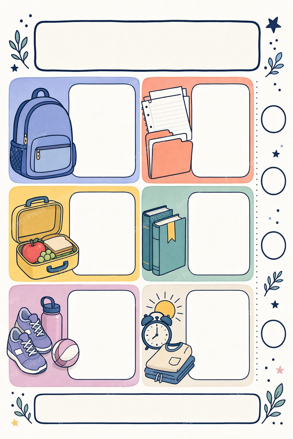 ADHD Mom Back to School Printable Bundle | Visual Homework Station & School Launch Pad — artwork preview (watermarked)