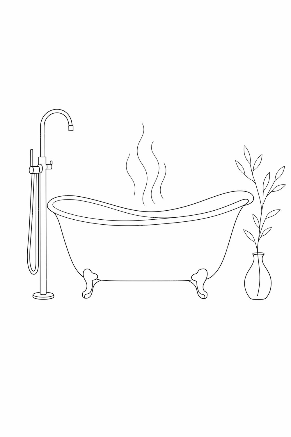 Minimalist Bathroom Wall Art Printable Set of 3, Black and White Bathroom Printable Art Bundle, Modern Powder Room Line Art Digital Download — artwork preview (watermarked)