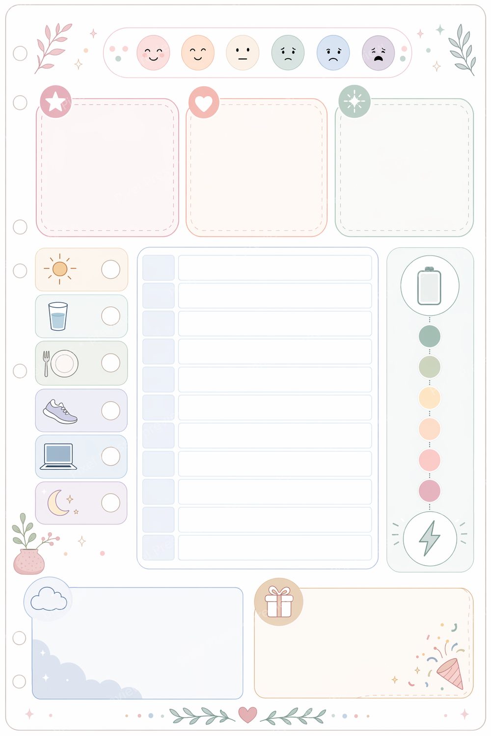 ADHD Planner Printable for Women Bundle, ADHD Daily Planner Printable, Visual ADHD Planner Printable, Dopamine Menu PDF Set — artwork preview (watermarked)