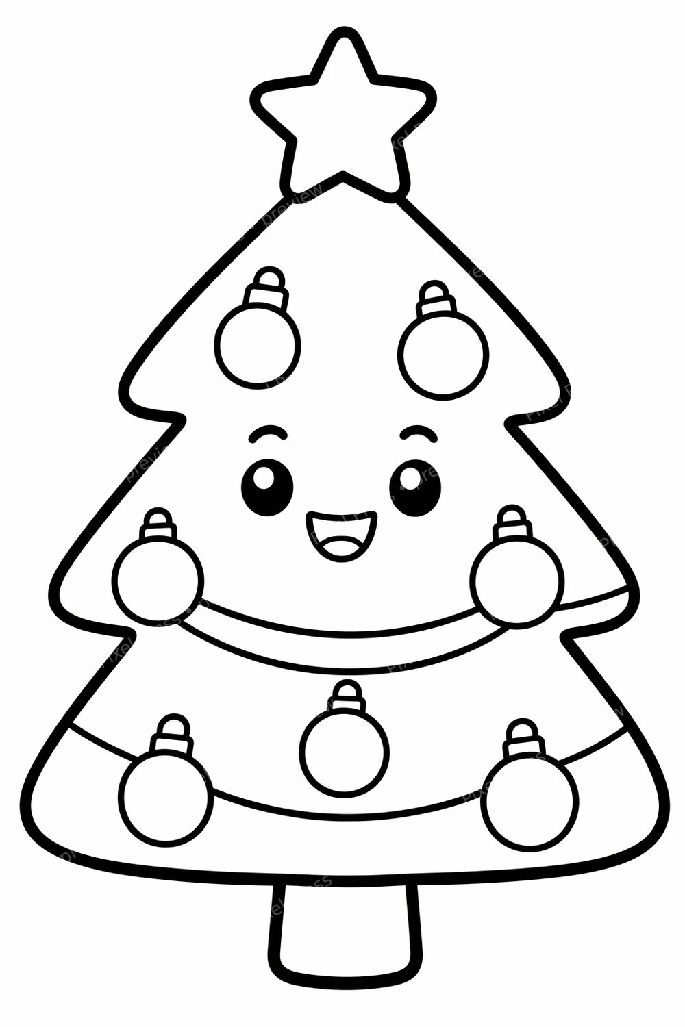 Christmas Coloring Pages Printable for Toddlers - Bold Outline Preschool Christmas Coloring Pack, Easy Simple Holiday Coloring Sheets PDF — artwork preview (watermarked)