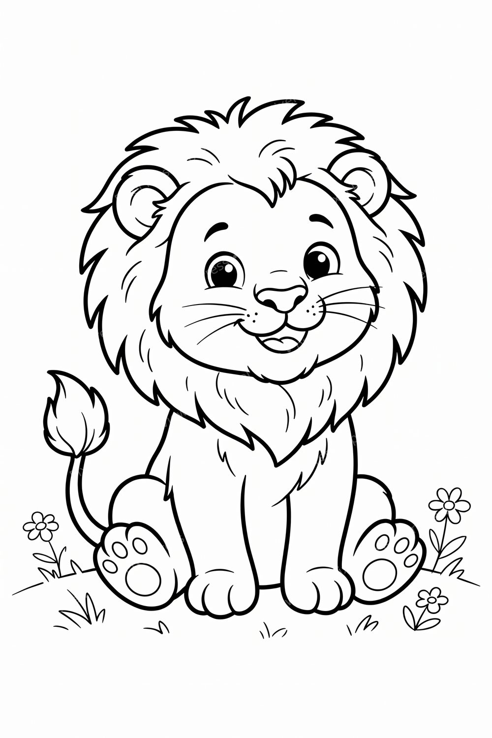 Desenhos para Colorir Animais Fofos da Safari - 8 Páginas para Imprimir | Cute Safari Baby Animals Coloring Pages Portuguese Bundle — artwork preview (watermarked)