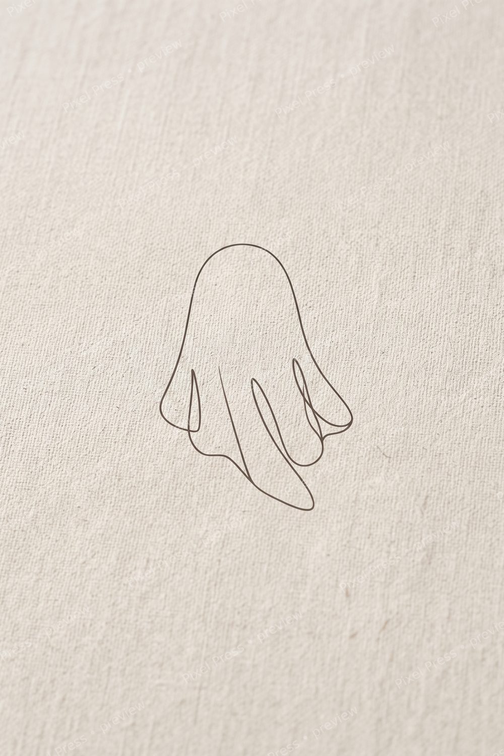 Neutral Minimalist Halloween Wall Art Set — 6 Printable Modern Minimalist Spooky Ghost Prints Digital Download — artwork preview (watermarked)