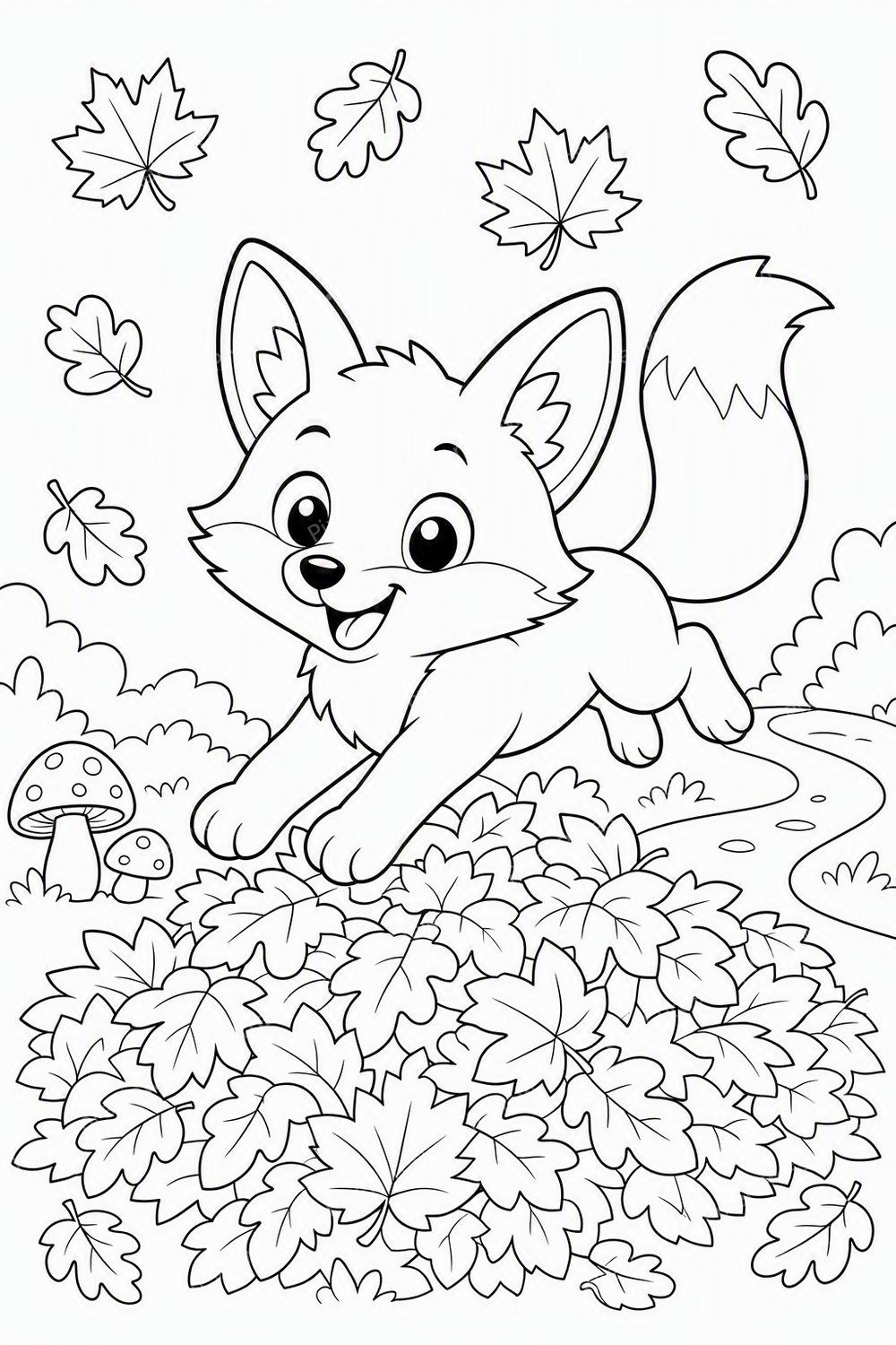 Fall Woodland Animal Coloring Pages Printable Bundle | Preschool Autumn Forest Animals PDF — artwork preview (watermarked)