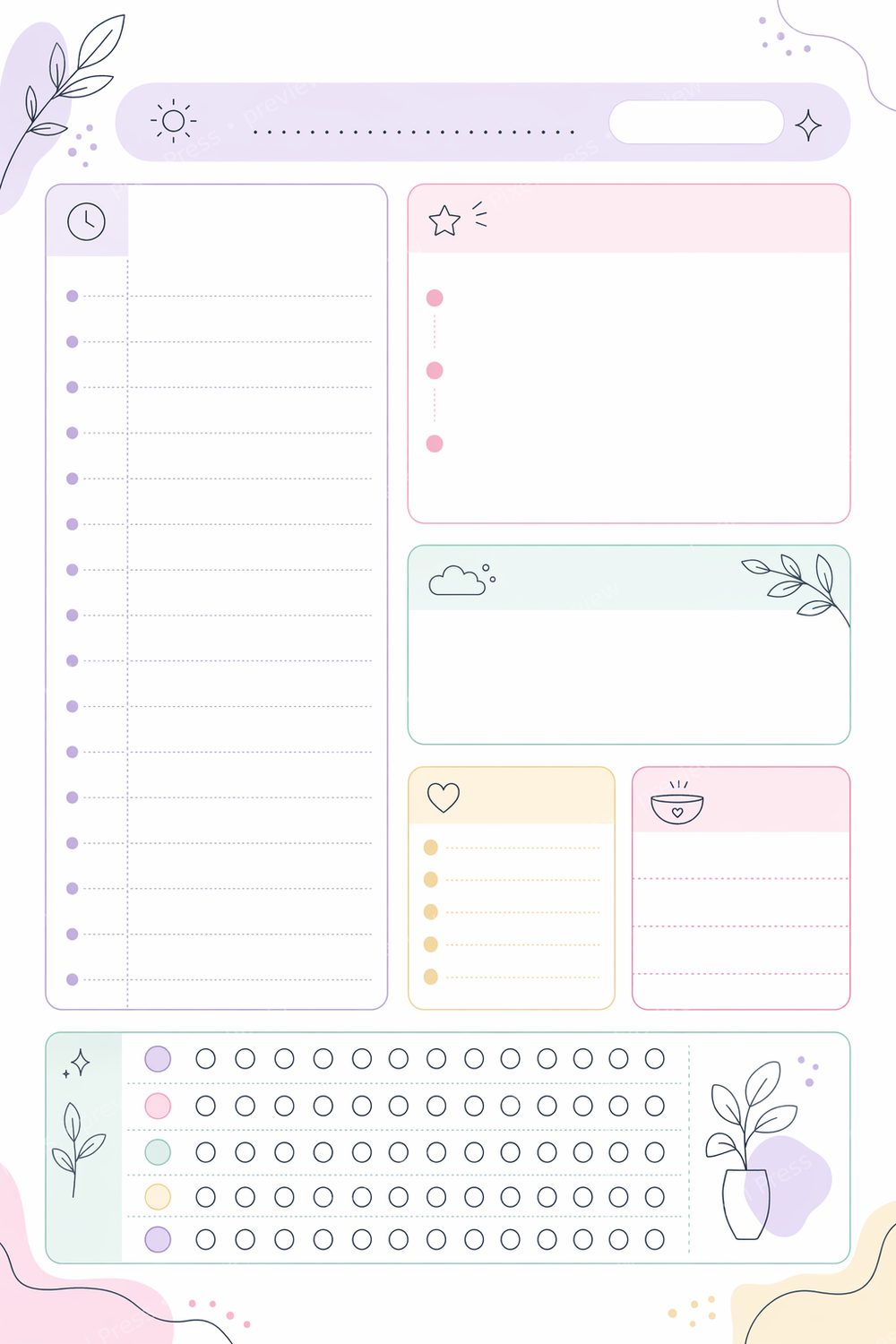 ADHD Planner Printable, ADHD Daily Planner PDF for Women, Executive Functioning & Routine Planner — artwork preview (watermarked)