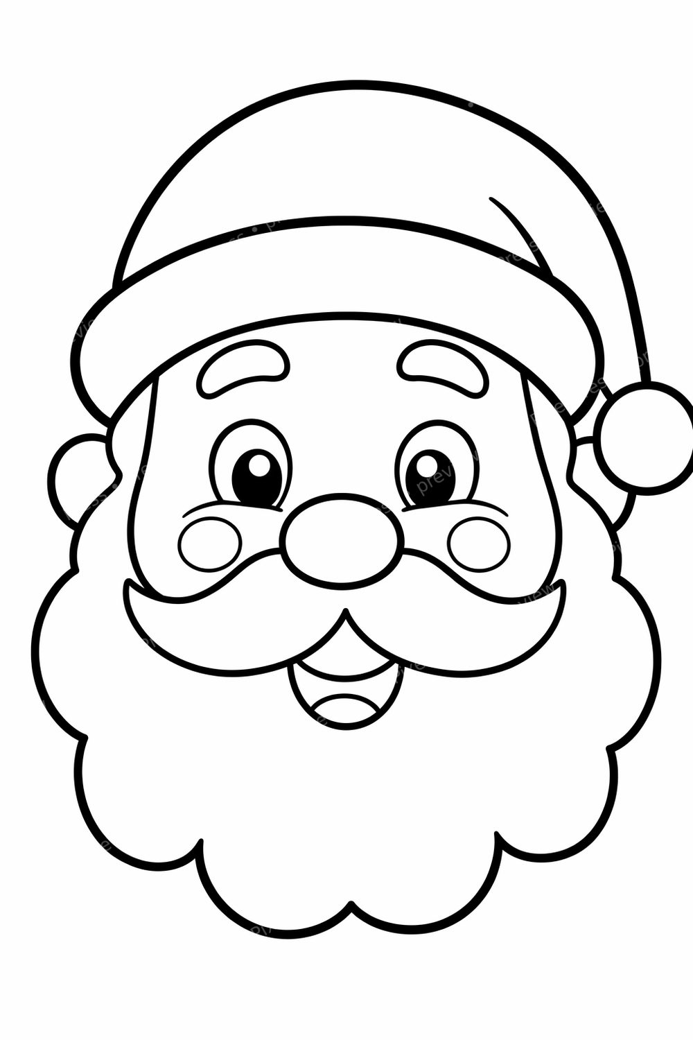 Christmas Coloring Pages Printable for Toddlers & Preschoolers Bundle, Cute Easy Holiday Coloring Book PDF, Big Bold Simple Kids Pages — artwork preview (watermarked)