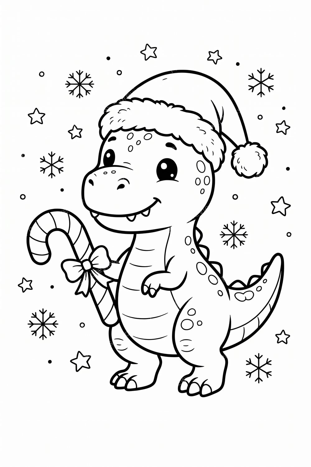 Christmas Dinosaur Coloring Pages Bundle - Cute Festive Dino Holiday Printable Activity Pack for Kids — artwork preview (watermarked)