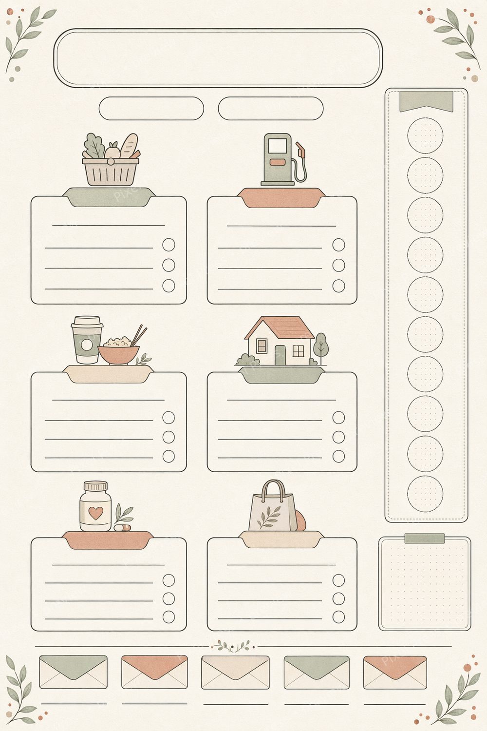 Minimalist Cash Stuffing Printable | Neutral Budget Binder Inserts & Sinking Funds Tracker — artwork preview (watermarked)