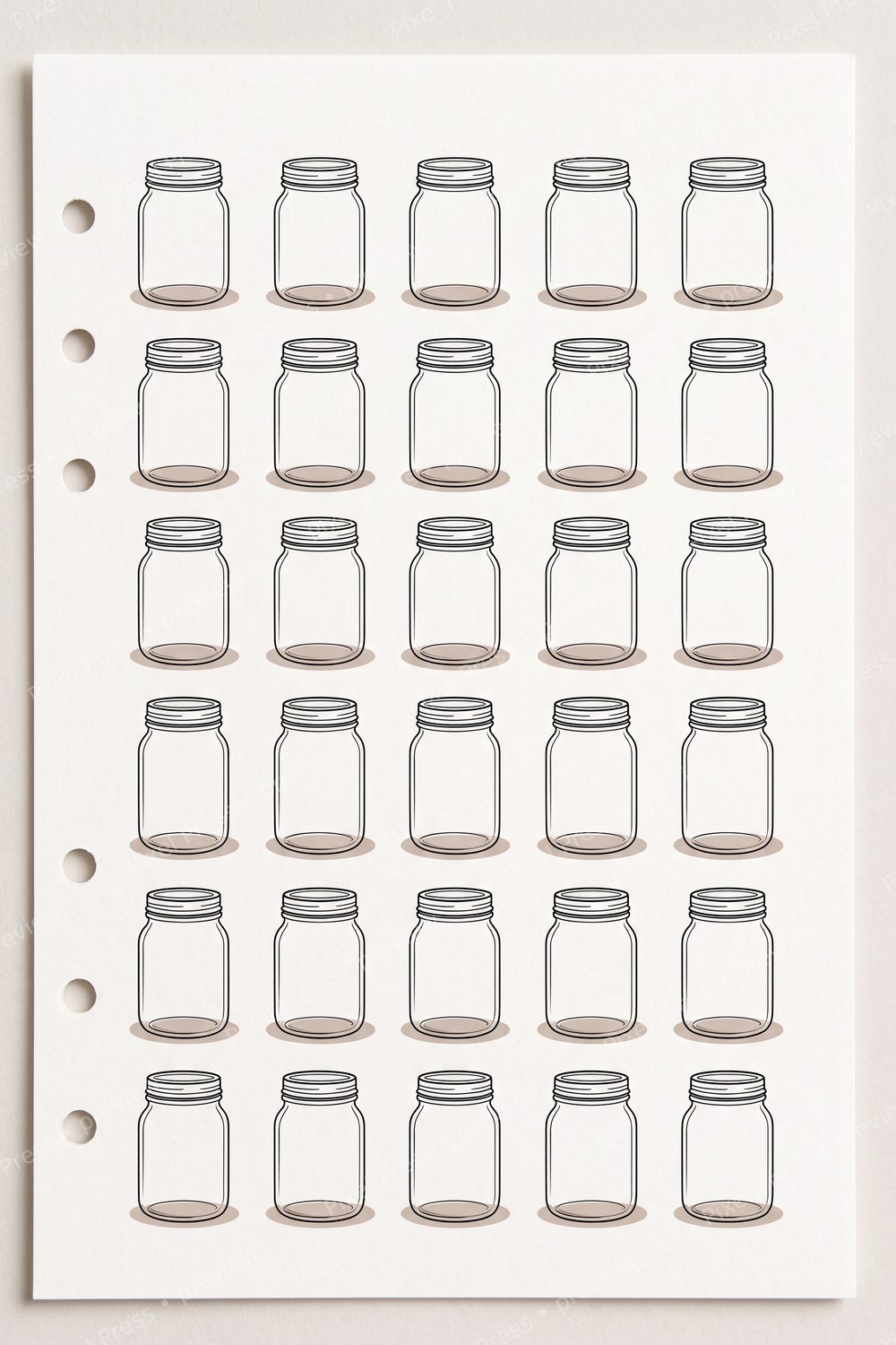 Cash Stuffing Printable A6 Minimalist Savings Tracker Bundle, Sinking Funds Insert & Visual Cash Envelope Challenge PDF Set — artwork preview (watermarked)