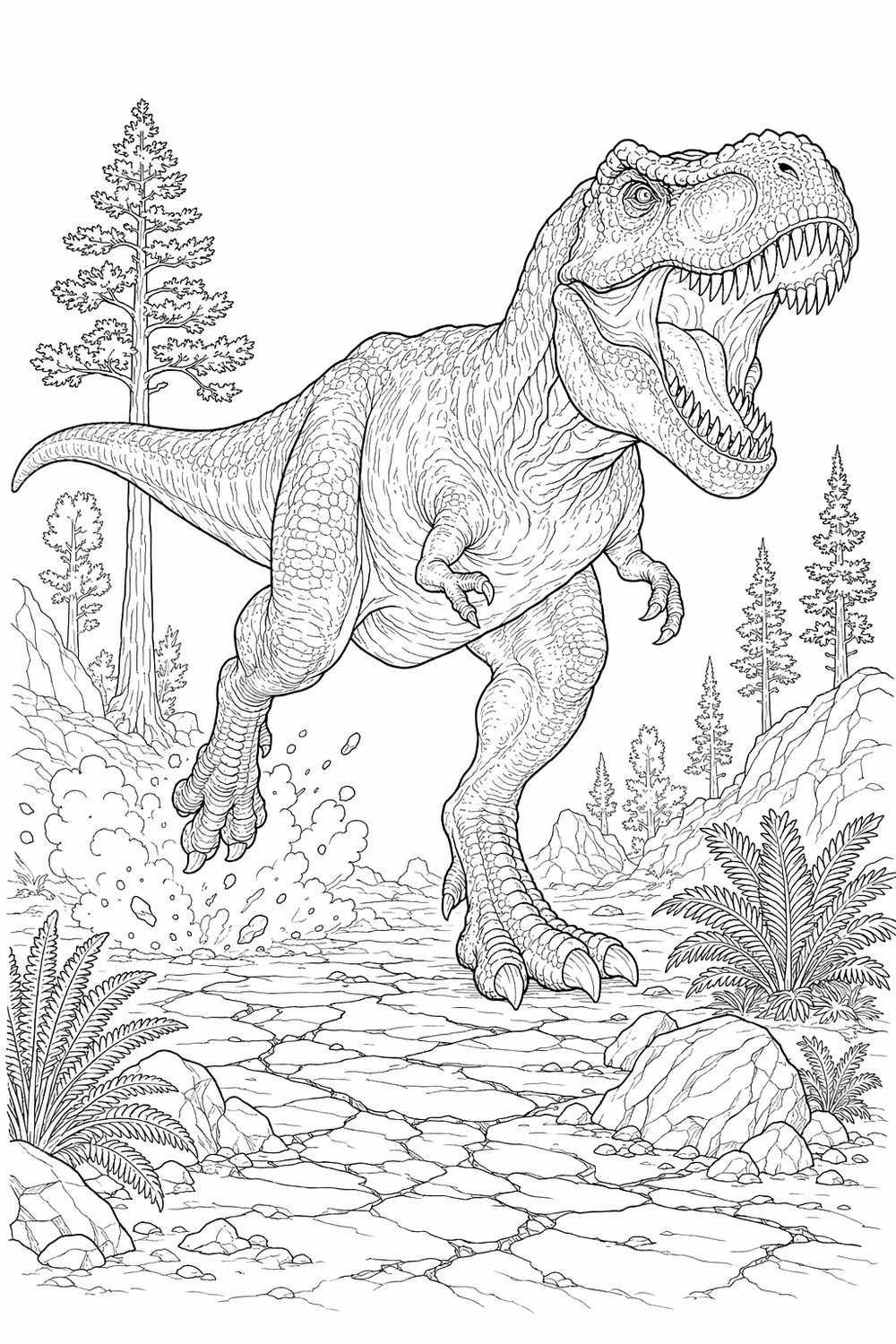 Realistic Dinosaur Coloring Pages Printable Bundle for Boys Ages 6-10, Dinosaur Species Coloring Pages PDF, Jurassic Dino Coloring Book Pack — artwork preview (watermarked)