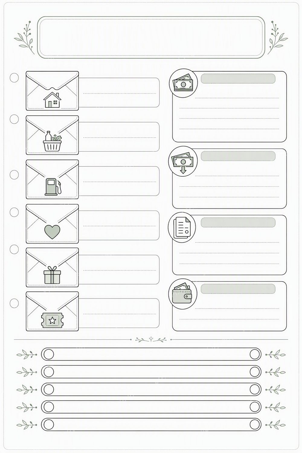 2026 Cash Envelope Budget Binder Printable | Minimalist Money Reset Bundle — artwork preview (watermarked)