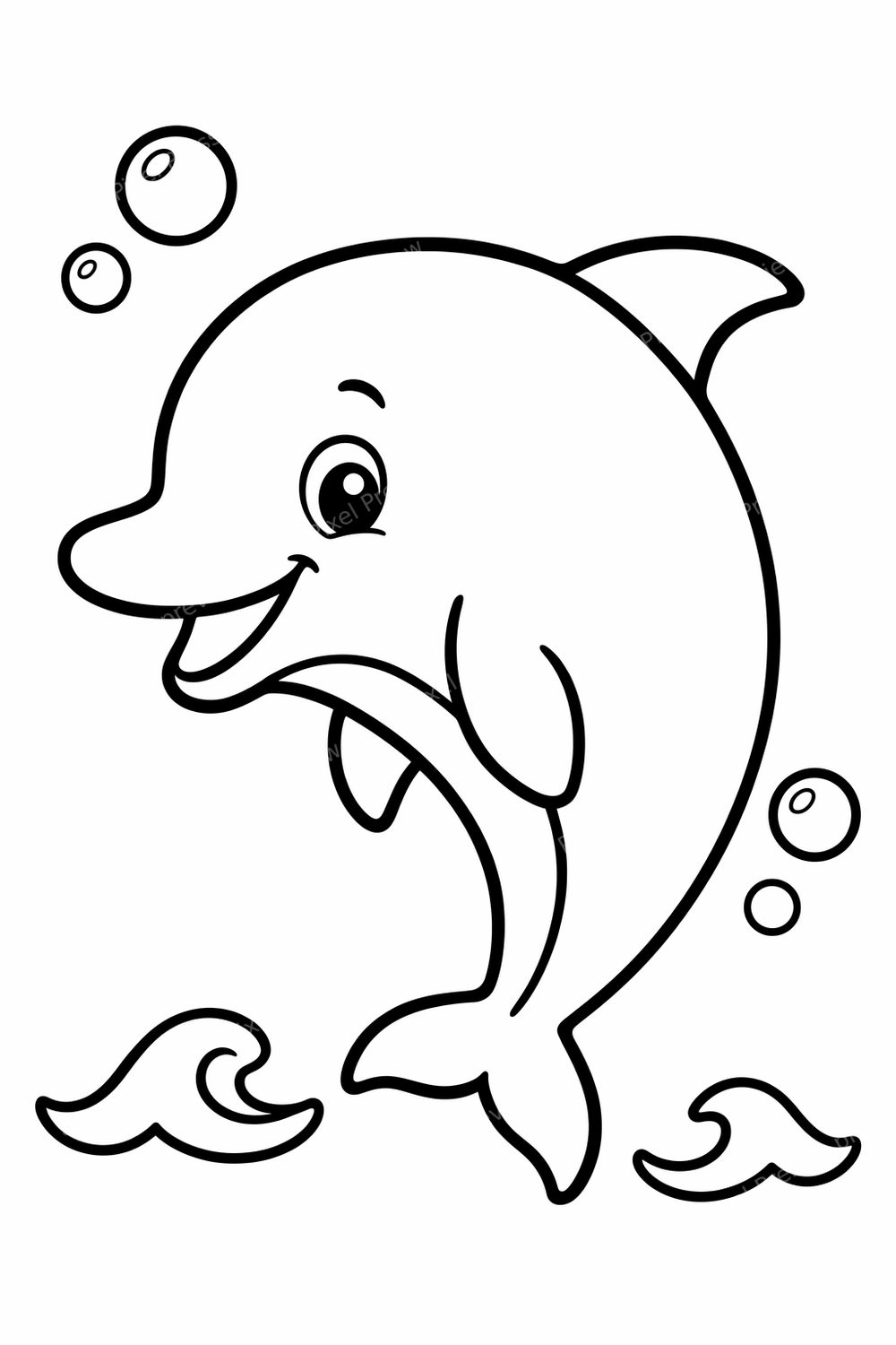 Ocean Animals Coloring Pages for Kids Printable Bundle, Sea Animals Coloring Pages Preschool, Cute Easy Under the Sea Coloring Book PDF Pack — artwork preview (watermarked)