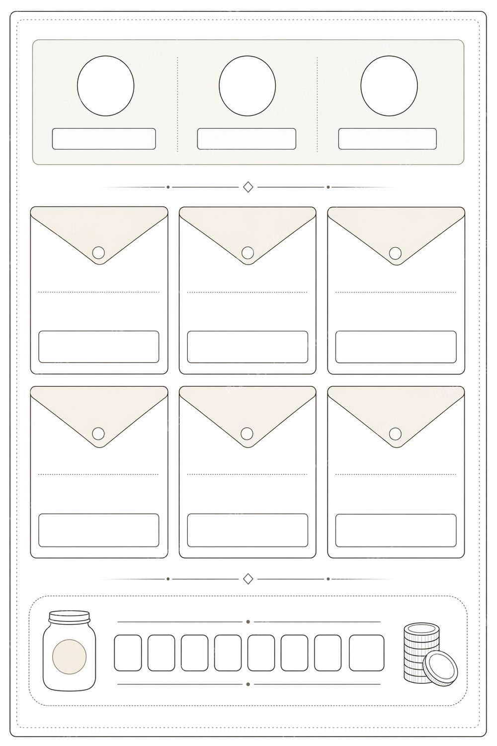 Minimalist Budget Binder Printable PDF Set, Cash Envelope Tracker Printable, Sinking Fund & Debt Payoff Binder Inserts — artwork preview (watermarked)
