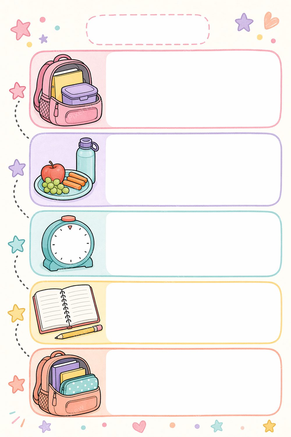 ADHD Homework Planner Printable – Pastel After School Routine & Visual Checklist Bundle — artwork preview (watermarked)