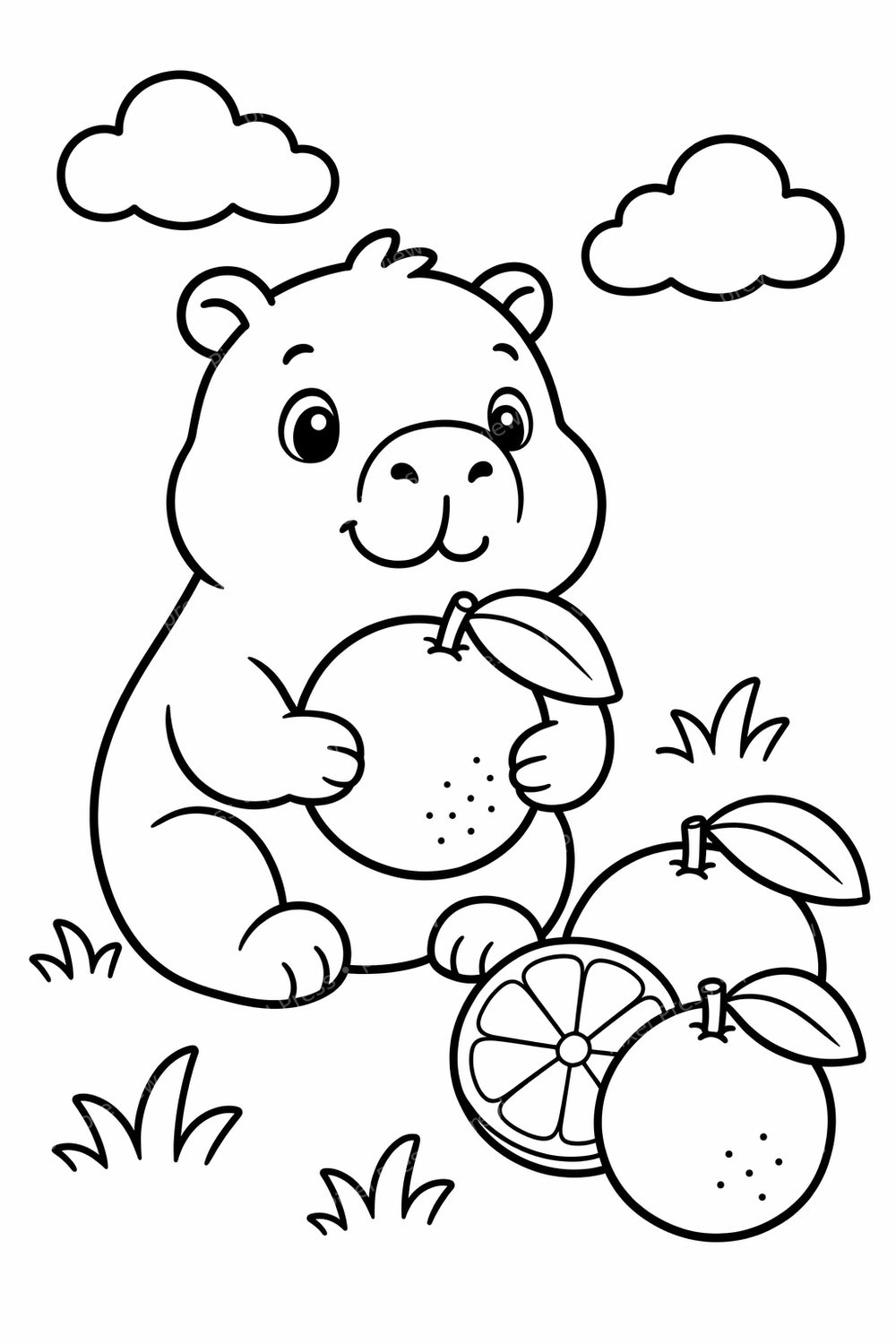Desenhos de Capivara para Colorir | Kit Infantil com 8 Páginas para Imprimir — artwork preview (watermarked)